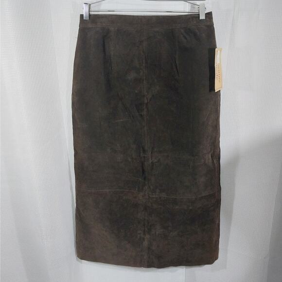 NWT! FASHION BUG! COCOA BROWN GENUINE SUEDE LEATHER PENCIL STYLE SKIRT! SZ 18 - Picture 2 of 12